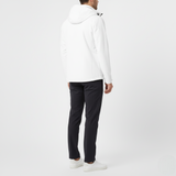 Men's White Full-Zip Hooded Softshell Performance Jacket