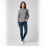 Women's Textured Quarter-Zip Mock Neck Pullover
