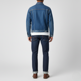 Men's Classic Mid-Wash Blue Denim Trucker Jacket