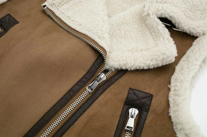 Asymmetric cardigan with zipper for women